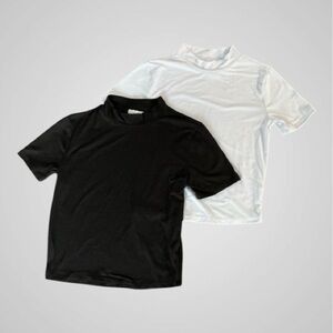 Black and White Turtleneck Crop Tops for Women